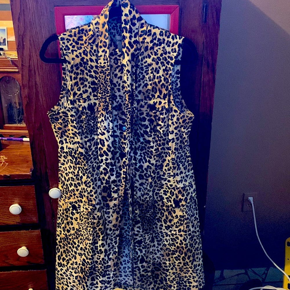 Chico’s leopard shirt dress